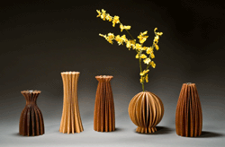 Contemporary wood vase collection