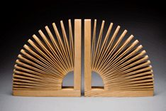Abanico expanding wooden bookends