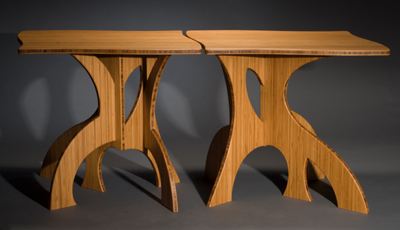 Standard Banyan bamboo side tables in opposite configuration.  Custom versions available for use in a variety of rooms for home and office.