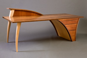 Trimerous Desk made from walnut, maple and sapele wood