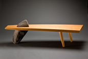stone and wood coffee Table or bench