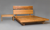 Cayuga Cherry and Slate platform bed