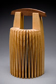 sculptural bookend made from one piece of wood