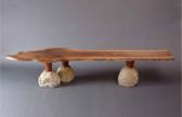 stone and wood custom design Bench