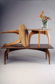 Tango series low table including custom coffee table, end tables and side table from walnut and cherry