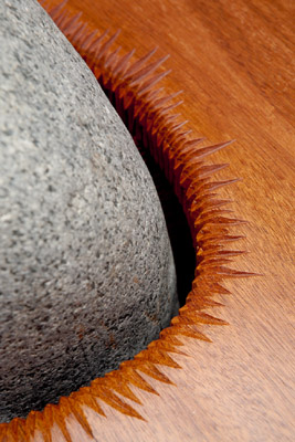 custom furniture stone coffee table and mahogany salvaged