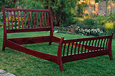 fine furniture bed, mirror and plant stands