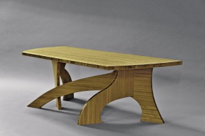 bamboo coffee table made in custom sizes by Seth Rolland furniture design