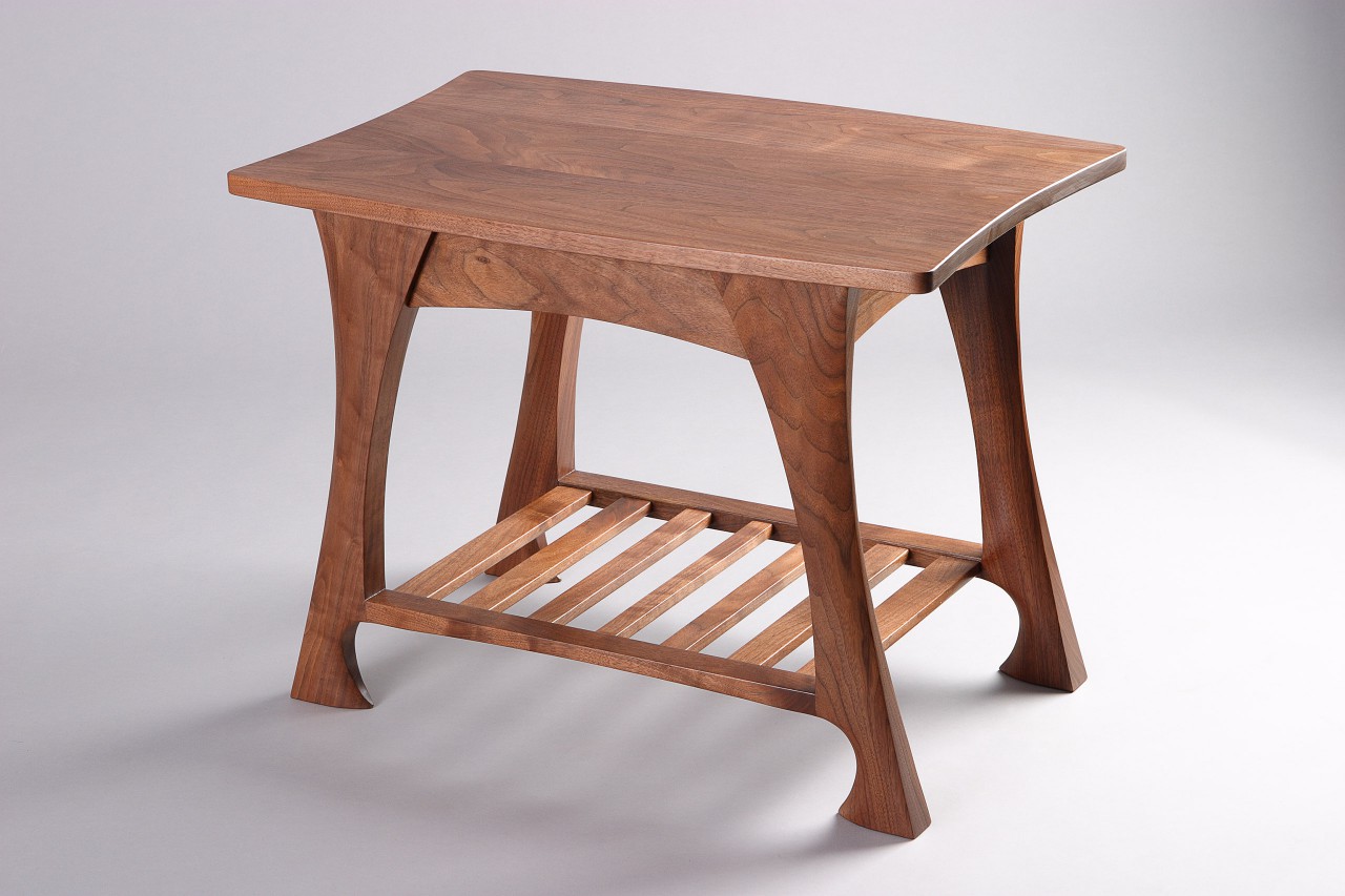 Vintage Mid-Century Modern Solid Walnut Side Table or 