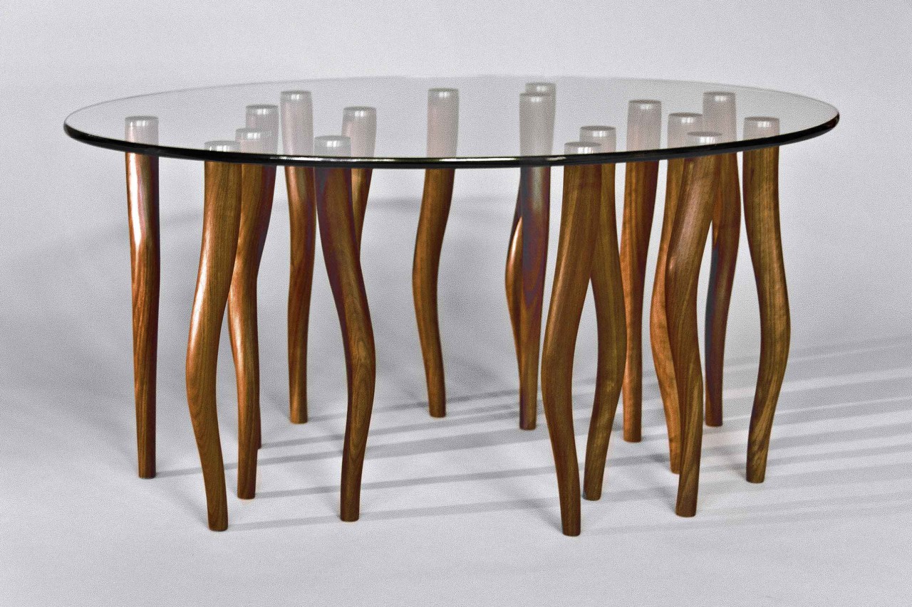 Drift Coffee Table Hardwood Walnut Glass Coffee Table Seth Rolland