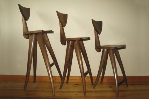 Barstool, counter stool and wood computer stool by Seth Rolland custom furniture design
