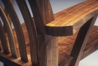 detail of walnut Mesa Rocking chair handmade by Seth Rolland woodworking