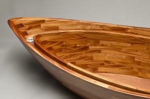 Custom sapele wood bathtub hand carved by Seth Rolland custom furniture design