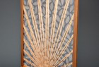 Side 2 of transluscent wood framed room divider by Seth Rolland custom furniture design