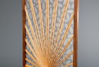 Transluscent room divider with wood frame and pattern custom crafted by Seth Rolland furniture design