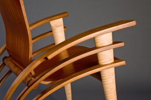 contemporary wood occaisional or desk chair designed and hand made by Seth Rolland furniture