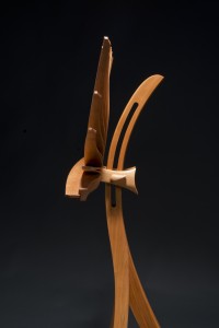 Sculptural Cherry music stand custom hand crafted by seth rolland furniture