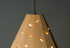 Handcrafted solid wood hanging lamp